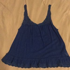 Abercrombie and Fitch blue tank with lace